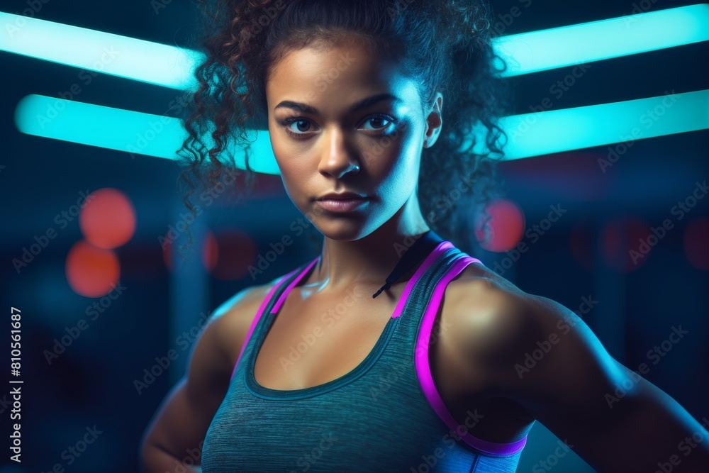 Canvas Prints determined young woman in fitness attire