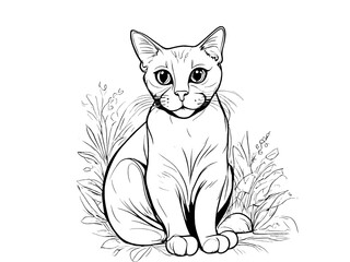 Obraz premium illustration of a cat sitting on floor