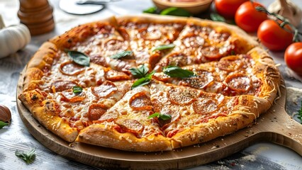 Delicious Italianstyle pizza with fresh ingredients served hot and crispy. Concept Pizza Recipe, Fresh Ingredients, Italian Cuisine, Cooking Tips, Crispy Crust