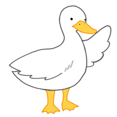 挨拶をするアヒルのイラスト
