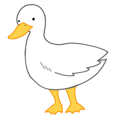 立っているアヒルのイラスト