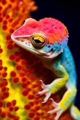 Colorful chameleon close-up