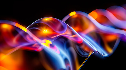 A close up of a colorful light wave.