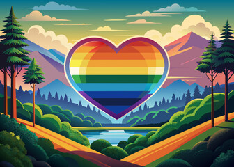 Heart with the colors of the rainbow flag, Pride, Rainbow, LGBTQ+