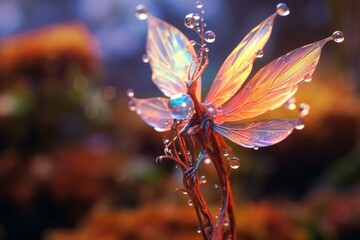 Vibrant butterfly with iridescent wings