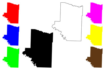 Hempstead County, Arkansas (U.S. county, United States of America,USA, U.S., US) map vector illustration, scribble sketch Hempstead map