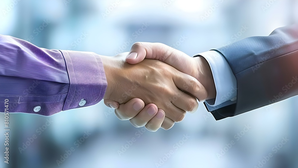Poster navigating the importance of handshakes in job interviews for securing contracts and advancing caree