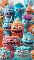 Colorful Group of Cartoon Monsters