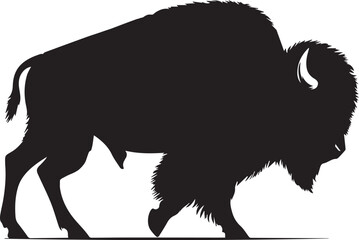 American Bison silhouette. Bison buffalo vector illustration.