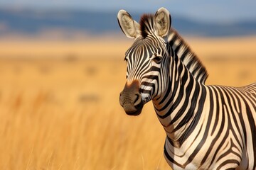 Naklejka premium Zebra in the African savanna
