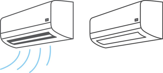 家庭用エアコンのイラスト素材