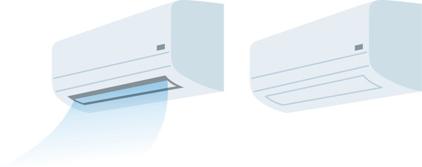 家庭用エアコンのイラスト素材