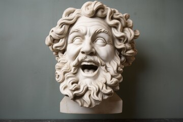 Obraz premium Dramatic ancient greek sculpture of a screaming man