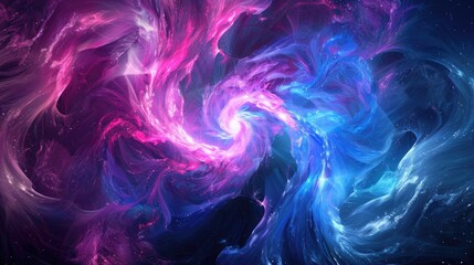 A vibrant, swirling abstract texture background, reminiscent of a digital nebula, with hues of purple and blue, pulsating with energy.