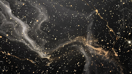 Cosmic Constellation Use the black background as the night sky and create a constellation design with white or silver sparkly lines. Consider adding a touch of gold glitter for stars