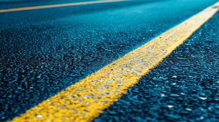   A yellow line painted on each side of the road