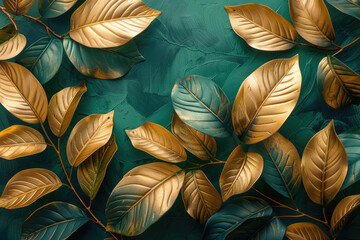 Seamless pattern with leaves. Created with Ai