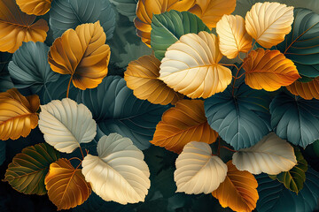 Autumn leaves background. Created with Ai