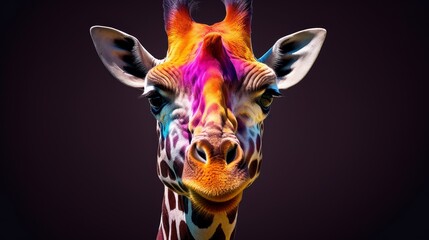 Colorful giraffe portrait