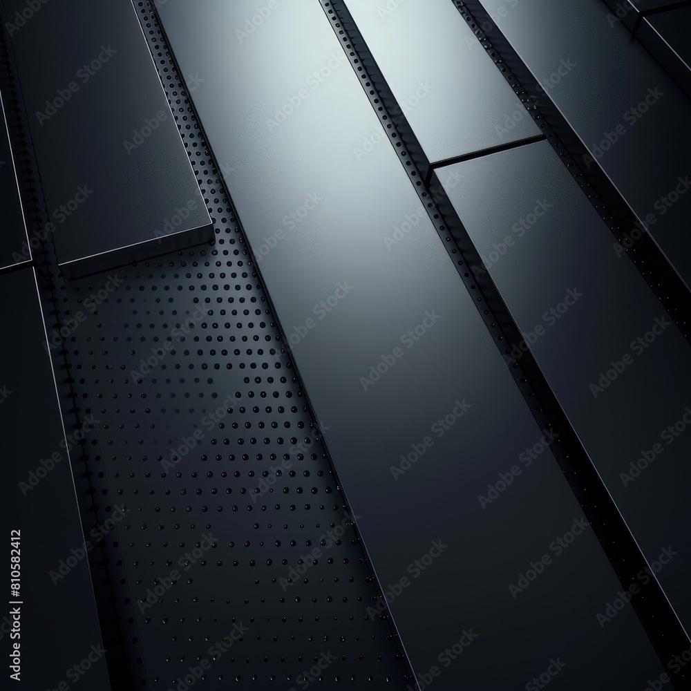 Poster the black metallic surface features subtle gradients, embodying a luxurious, sleek design with a hig