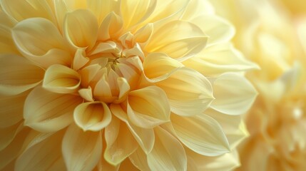   A tight shot of a yellow bloom with a softly blurred backdrop of its flower center