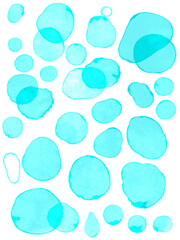 水彩タッチで描いたドット