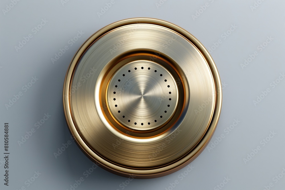 Poster an elegant gold icon with soft shadows is centered on a light gray backdrop in a stylish design