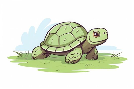 turtle slowly walking in the grass