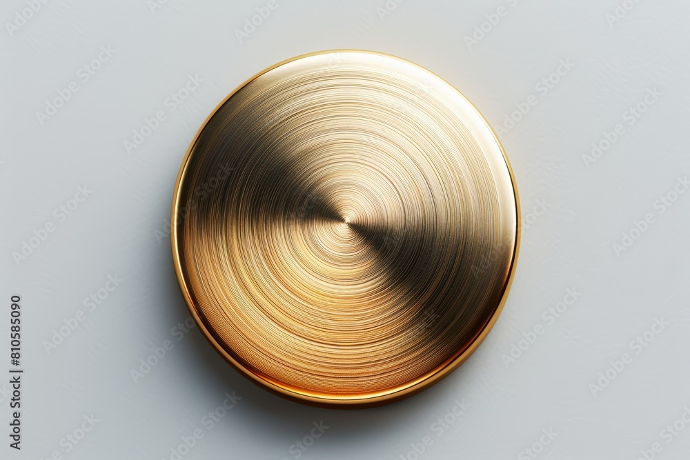 Poster an elegant design featuring a centered gold metallic icon with a soft shadow on a light gray backgro