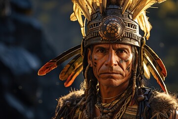 portrait of an Inca warrior lord leader or king