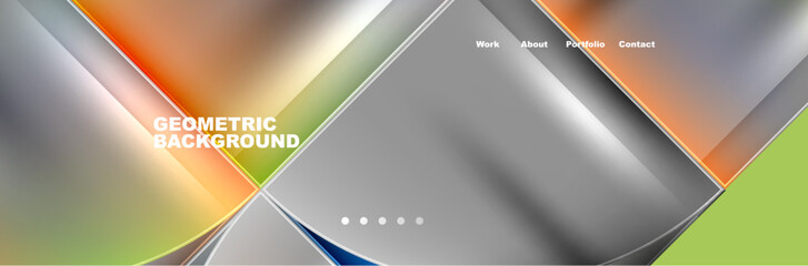 Round triangles and squares web site page template. Vector Illustration For Wallpaper, Banner, Background, Card, Book Illustration, landing page