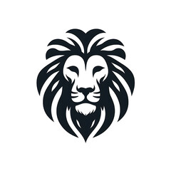 simple lion head monochrome logo no text transparent