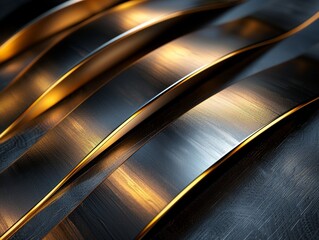 Metallic gold gradient backdrop transitions elegantly from light to dark, exuding luxury and elegance