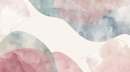 abstract composition with fluid shapes and pastel tones featuring a white face