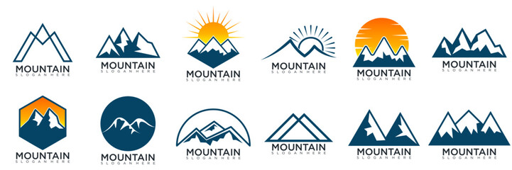 collection abstract mountain logo design illustration