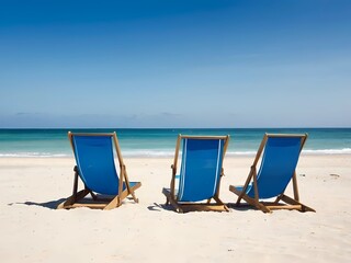 Fototapeta premium beach chairs on the beach