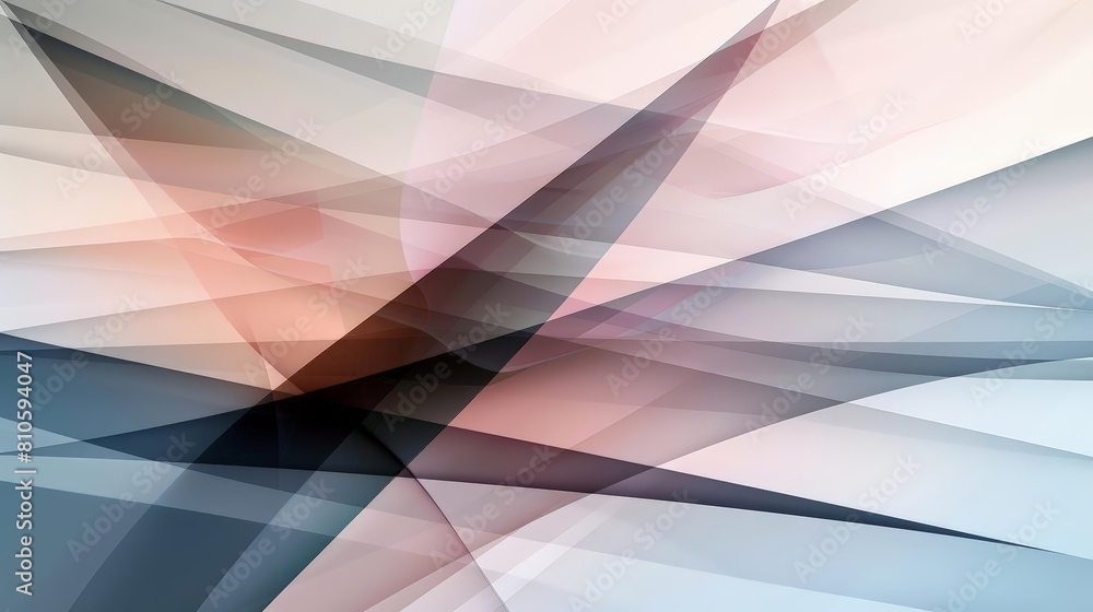 Poster abstract composition with overlapping transparent layers of light and shadow