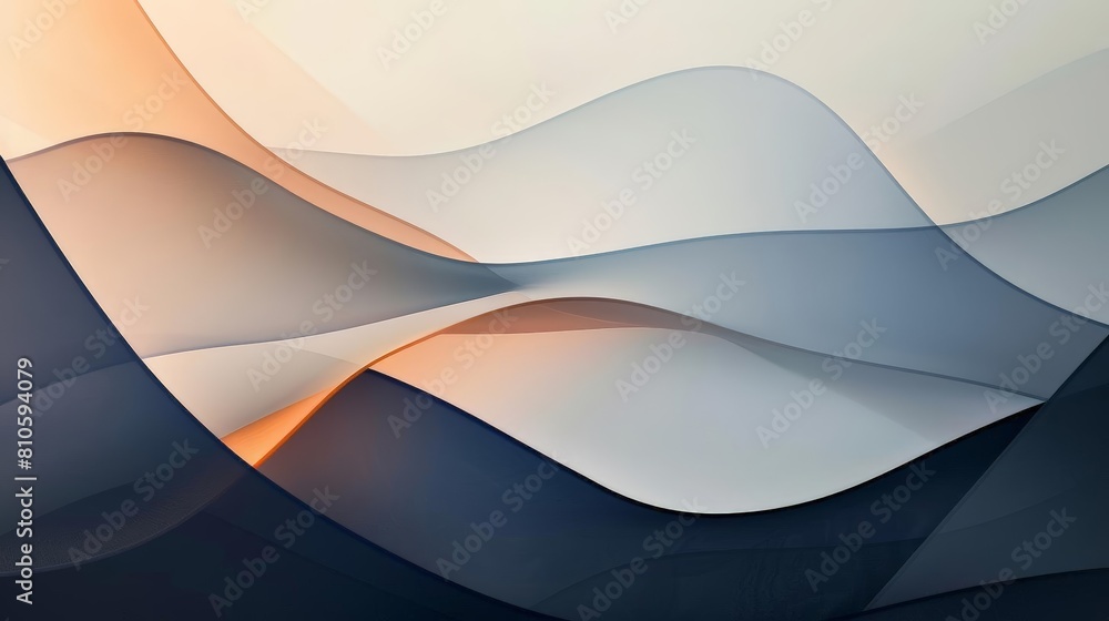 Poster abstract composition with overlapping transparent layers of light and shadow