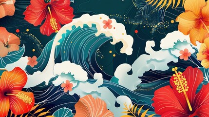 Tropical Tapestries: Celebrating AAPI Heritage with Waves and Hibiscus