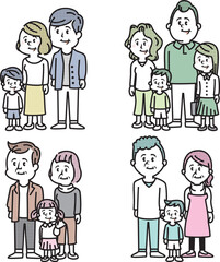 いろいろな世代の家族のイラスト