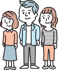 3人家族のイラスト