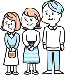 3人家族のイラスト