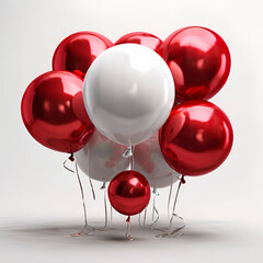 red balloons on white background