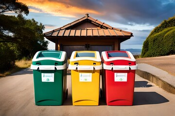 Colorful Bins for Waste Segregation