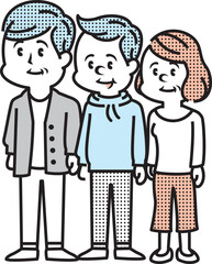3人家族のイラスト