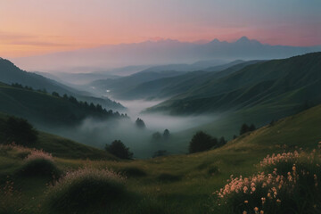 Beautiful dreamy aesthetic landscape