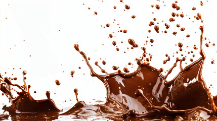 Splash of cocoa on white background