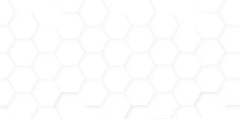 Naklejka premium Seamless creative geometric Pattern of white hexagon white abstract hexagon wallpaper or background. 3D Futuristic abstract honeycomb mosaic white background. white hexagon geometric texture.