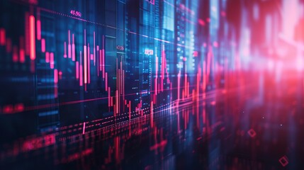 Fototapeta premium In-depth analysis of market trends: detailed candlestick chart illustrating financial stock market fluctuations and trading strategies – A comprehensive 2D illustration