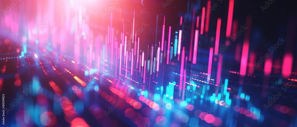 Poster in-depth analysis and visualization of market trends: comprehensive candlestick chart illustrating s